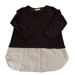 LOFT Navy Blue Twofer Top, NWOT, L